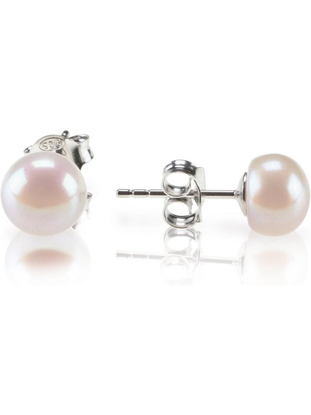 8.5mm Women's 14K White Gold Plated Freshwater Cultured Pearl Classic Earring